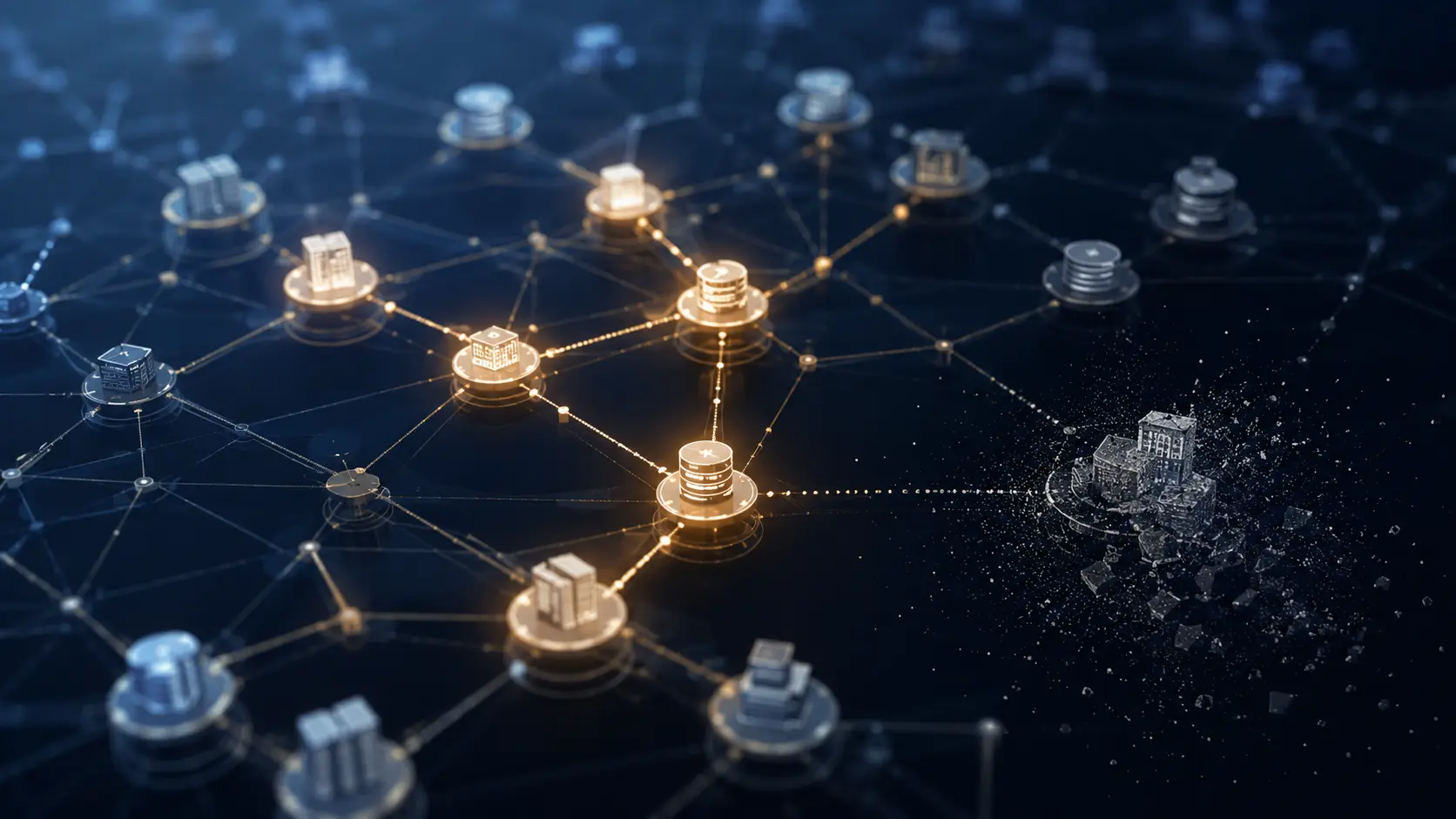 A disconnected company fading from an AI knowledge network