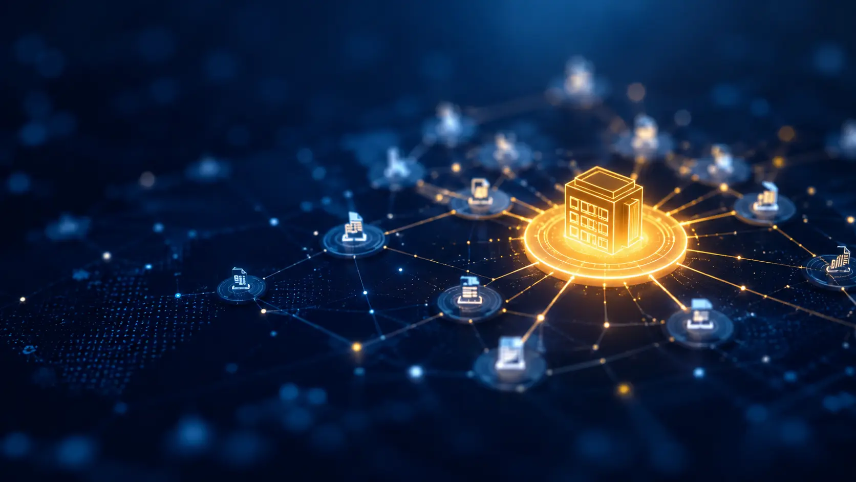 A company knowledge node becoming visible in an AI information network